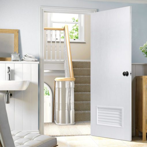 ประตูห้องน้ำ uPVC รุ่น UVC1 บานเกล็ด (ไม่เจาะลูกบิด) - Image 2