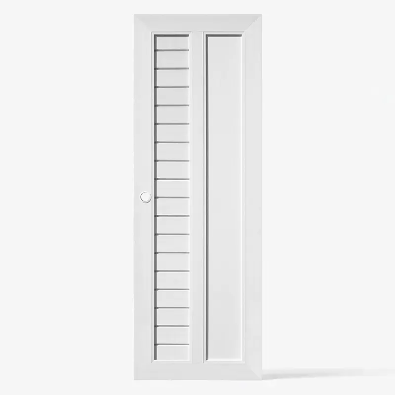ประตู uPVC Profiles รุ่น TW-2L ผิวลายไม้ (Wood Grain) เจาะลูกบิด